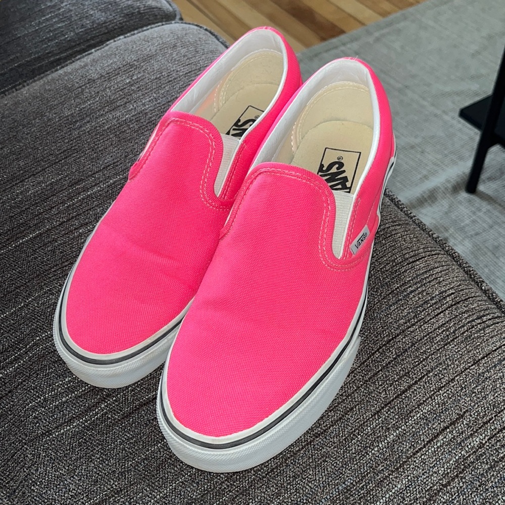 Neon Pink Women’s Slip On Vans